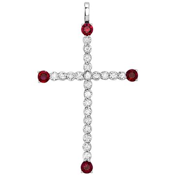 

DIAMOND SPOT Diamantový přívěsek kříž s rubíny ASDPVC4-R (Au 585/1000, 1,32 g)