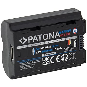 

PATONA baterie pro Fuji NP-W235 2400mAh Li-Ion Platinum USB-C nabíjení