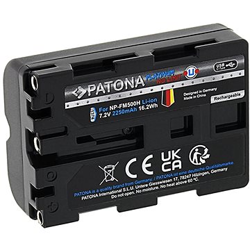 

PATONA baterie pro Sony NP-FM500H 2250mAh Li-Ion Platinum USB-C nabíjení
