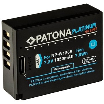 

PATONA baterie pro Fuji NP-W126S 1050mAh Li-Ion Platinum USB-C nabíjení
