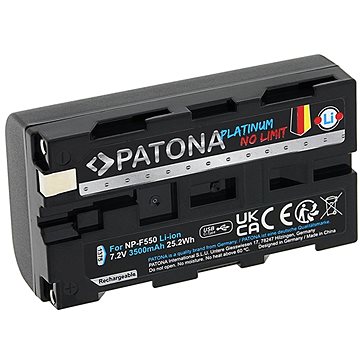 

PATONA baterie pro Sony NP-F550/F330/F570 3500mAh Li-Ion Platinum USB-C nabíjení