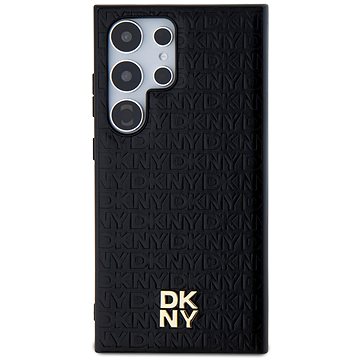 DKNY PU Leather Repeat Pattern Stack Logo Magsafe Zadní Kryt pro Samsung Galaxy S24 Ultra Black