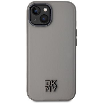 

DKNY PU Leather Stack Logo Magsafe Zadní Kryt pro iPhone 15 Grey