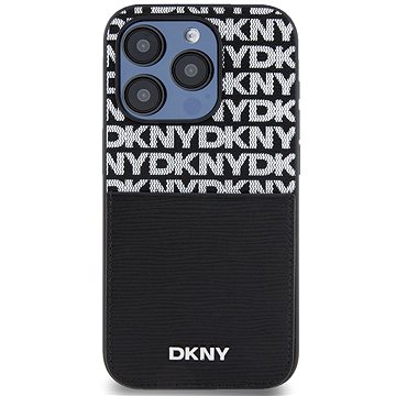 

DKNY PU Leather Repeat Pattern Card Pocket Zadní Kryt pro iPhone 14 Pro Black