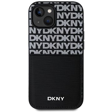 

DKNY PU Leather Repeat Pattern Card Pocket Zadní Kryt pro iPhone 14 Black