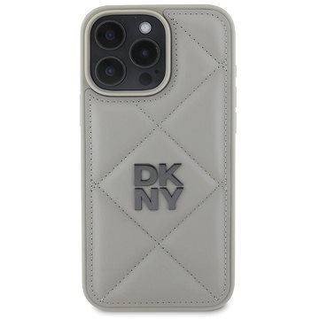 

DKNY PU Leather Quilted Stack Logo Zadní Kryt pro iPhone 16 Pro Grey