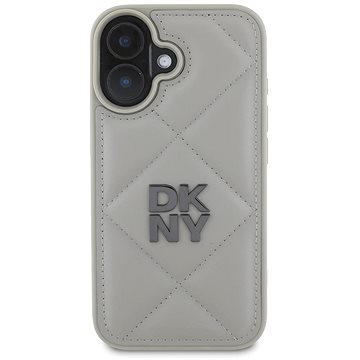 

DKNY PU Leather Quilted Stack Logo Zadní Kryt pro iPhone 16 Grey