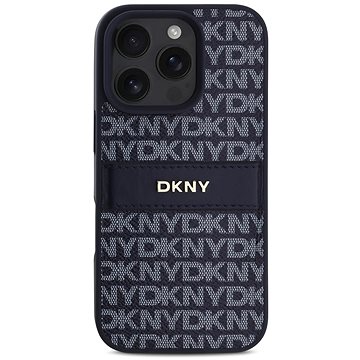 

DKNY PU Leather Repeat Pattern Tonal Stripe Zadní Kryt pro iPhone 16 Pro Max Blue