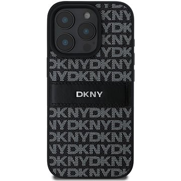 

DKNY PU Leather Repeat Pattern Tonal Stripe Zadní Kryt pro iPhone 16 Pro Black