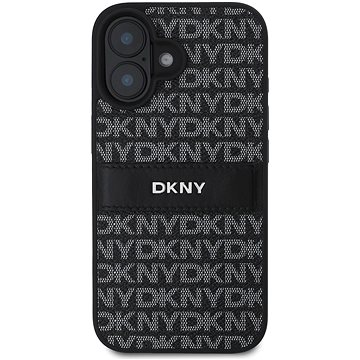 

DKNY PU Leather Repeat Pattern Tonal Stripe Zadní Kryt pro iPhone 16 Black