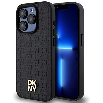 

DKNY PU Leather Repeat Pattern Stack Logo Magsafe Zadní Kryt pro iPhone 13 Pro Black