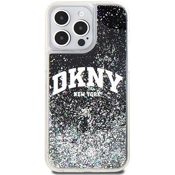 DKNY Liquid Glitter Arch Logo Zadní Kryt pro iPhone 13 Pro Black