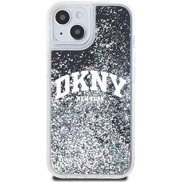DKNY Liquid Glitter Arch Logo Zadní Kryt pro iPhone 14 Black