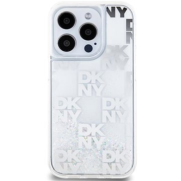 

DKNY Liquid Glitter Checkered Pattern Zadní Kryt pro iPhone 15 Pro Transparent