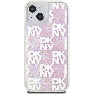 

DKNY Liquid Glitter Checkered Pattern Zadní Kryt pro iPhone 15 Pink