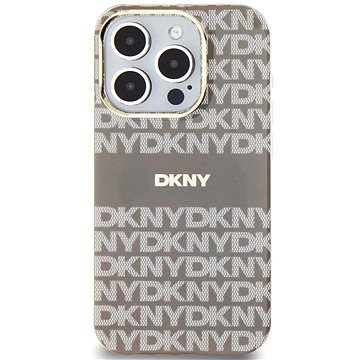 

DKNY PC/TPU Repeat Pattern Tonal Stripe Magsafe Zadní Kryt pro iPhone 15 Pro Beige