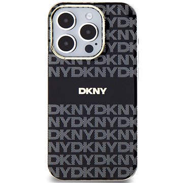 DKNY PC/TPU Repeat Pattern Tonal Stripe Magsafe Zadní Kryt pro iPhone 15 Pro Black