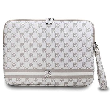 

DKNY PU Leather Checkered Pattern and Stripe 15/16" Beige