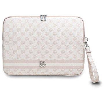 

DKNY PU Leather Checkered Pattern and Stripe 13/14" Pink