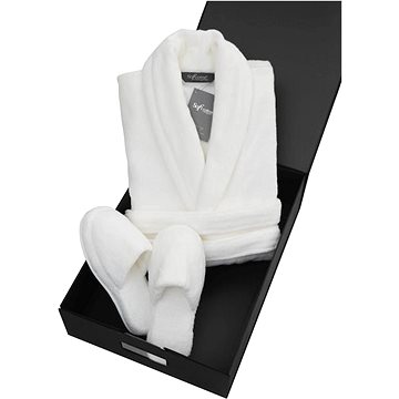 

Soft Cotton Unisex župan Micro Cotton v dárkovém balení + papuče 42/44, bílá, L