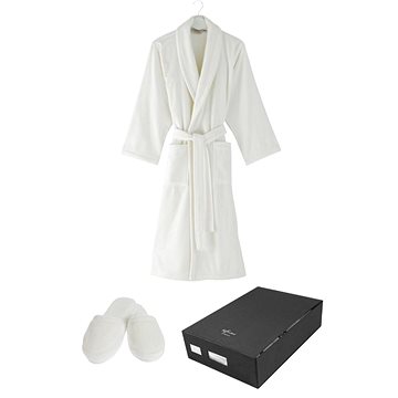 

Soft Cotton Unisex župan Micro Cotton v dárkovém balení + papuče 42/44, smetanová, L