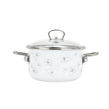 

BELIS Smaltovaný hrnec se skl. poklicí Premium bílý 24 cm, 5,5l