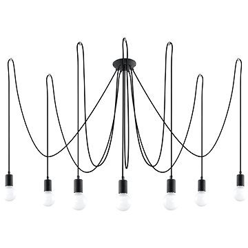 

Lustr na Lanku EDISON 7 7xE27/60W/230V černá