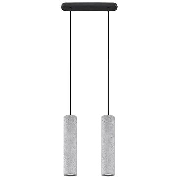

Lustr na lanku LUVO 2xGU10/40W/230V beton/černá