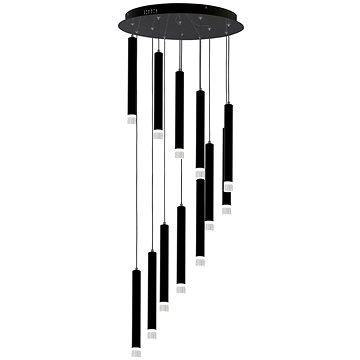 

LED Lustr na lanku CARBON 12xLED/12W/230V