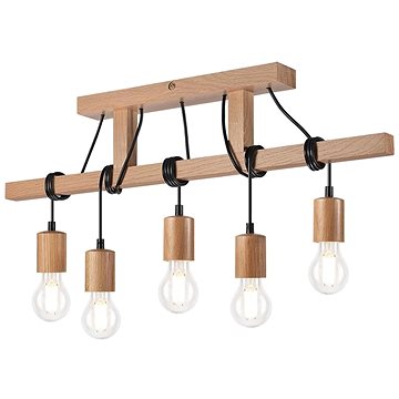

Přisazený lustr LEON 5xE27/60W/230V dub