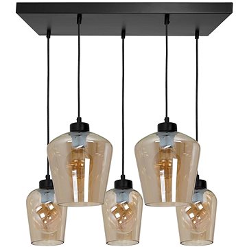 

Lustr na lanku SANTIAGO 5xE27/60W/230V hnědá