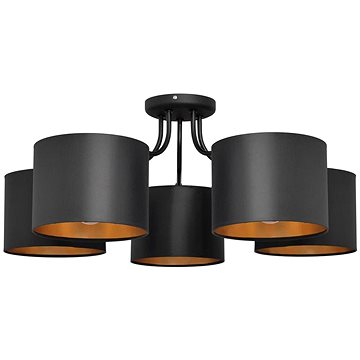 

Lustr přisazený ALBA 5xE27/60W/230V černá/zlatá