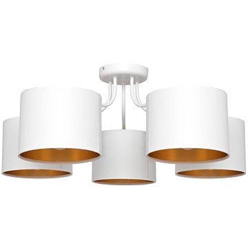 

Lustr přisazený ALBA 5xE27/60W/230V bílá/zlatá