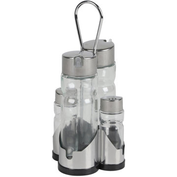 

DOCHTMANN Sada na sůl, pepř, ocet a olej se stojanem 2 × 100 ml, 2 × 30 ml