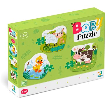 

DODO Baby puzzle Zvířátka ze statku 3v1 (2,3,4 dílků)