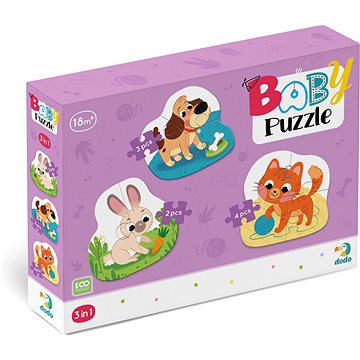 

DODO Baby puzzle Domácí mazlíčci 3v1 (2,3,4 dílků)