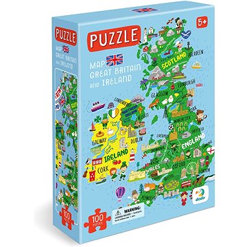 

DODO Puzzle Mapa Velké Británie a Severního Irska 100 dílků
