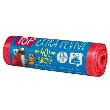 

VIPOR HDPE TOP s páskou 40 l, červený,15 ks