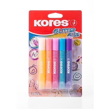 

KORES Glitter glue 5 × 10.5 ml, pastel