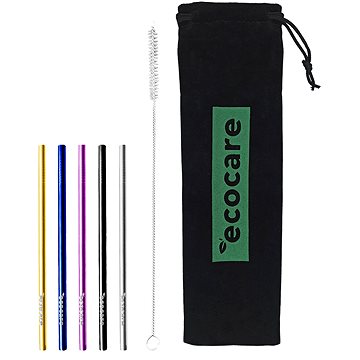 

ECOCARE ekologická kovová brčka Mix barev 16 × 0,6 cm (5 ks)
