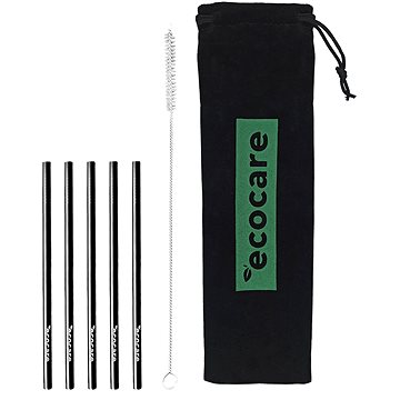 

ECOCARE ekologická kovová brčka Black 16 × 0,6 cm (5 ks)