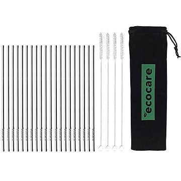 

ECOCARE ekologická kovová brčka Silver 21,5 × 0,6 cm (20 ks)