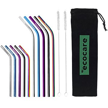 

ECOCARE ekologická kovová brčka set Mix barev (10 ks)