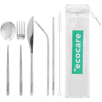 

ECOCARE Cestovní sada příborů Stříbrná 5 ks