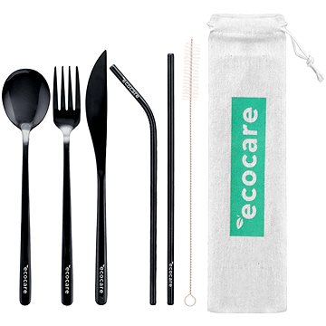 

ECOCARE Cestovní sada příborů Černá 5 ks