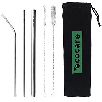 

ECOCARE ekologická kovová brčka set Silver II. (3 ks)