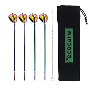 

ECOCARE Lžičky s Brčkem Set 4 ks Rainbow