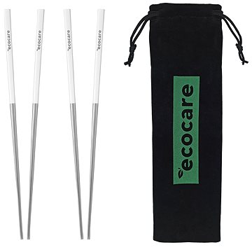 

ECOCARE Kovové Hůlky s Obalem Silver- White 4 ks