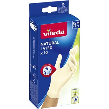 

VILEDA Natural Latex rukavice S/M 10 ks