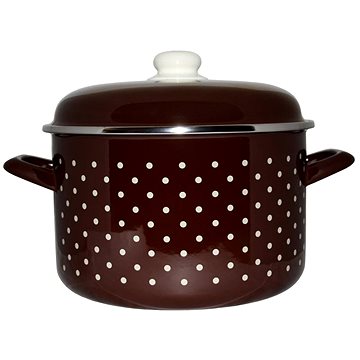 

Metalac Hluboký smaltovaný hrnec Standard s poklicí, hnědý puntík, 24 cm, 6,75 l
